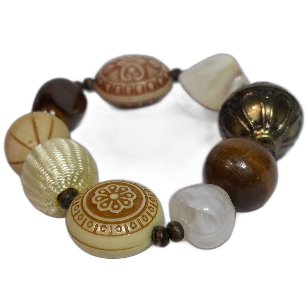Bracelet Various beads Multicolor Stretch 6"